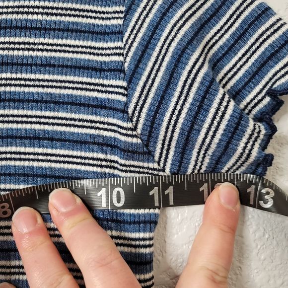 Sostanza contemporary apparel vintage girls ribbed stripped lettuce hem - Picture 8 of 9